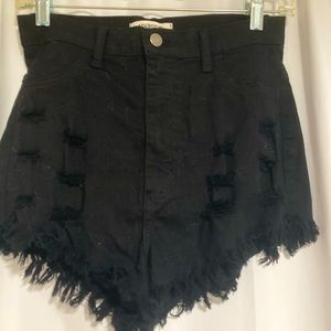 Black Aphrodite Jean Shorts